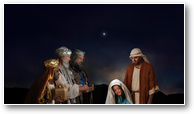 Christmas nativity scene with three Wise Men